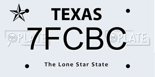 7FCBC Texas License Plate