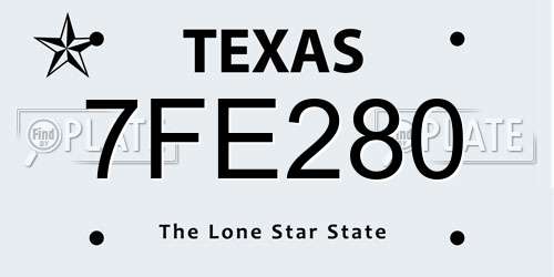 7FE280 Texas License Plate