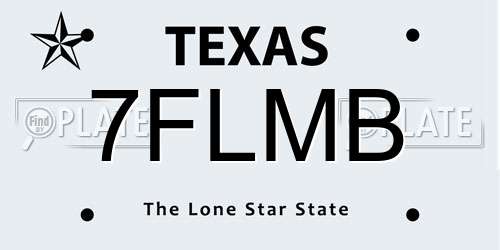 7FLMB Texas License Plate