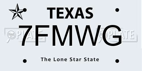 7FMWG Texas License Plate