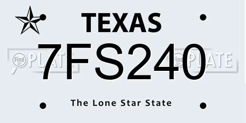 7FS240 Texas License Plate