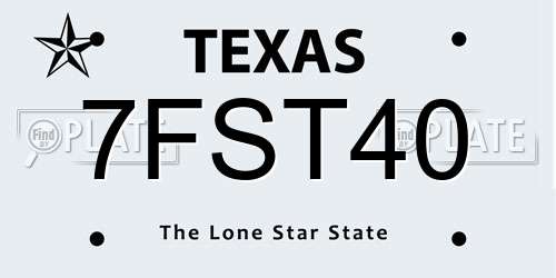 7FST40 Texas License Plate