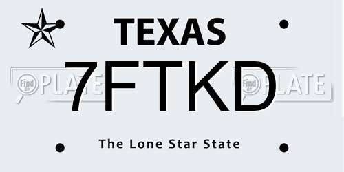 7FTKD Texas License Plate