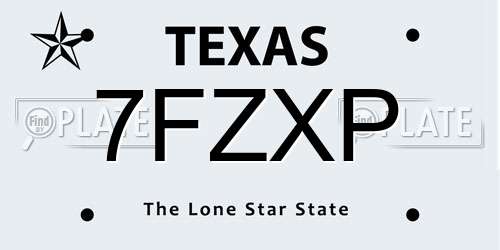 7FZXP Texas License Plate