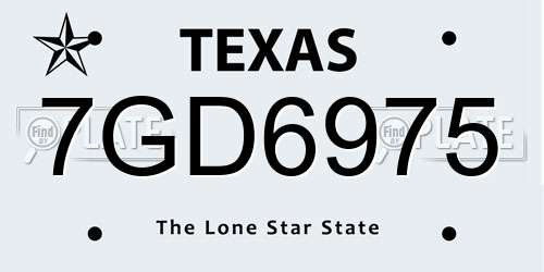 7GD6975 Texas License Plate