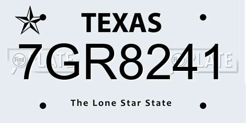 7GR8241 Texas License Plate