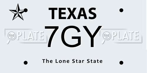 7GY Texas License Plate