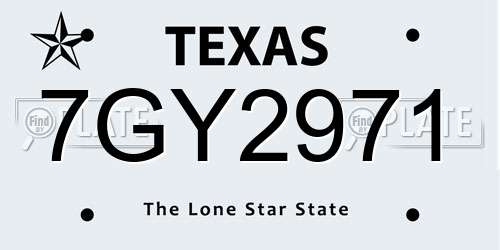7GY2971 Texas License Plate