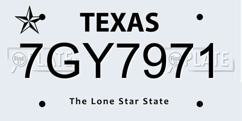 7GY7971 Texas License Plate