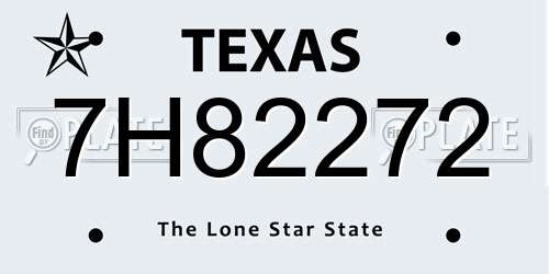 7H82272 Texas License Plate