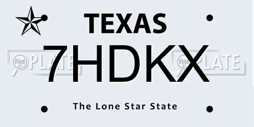 7HDKX Texas License Plate