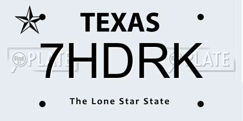 7HDRK Texas License Plate