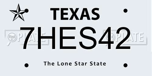 7HES42 Texas License Plate