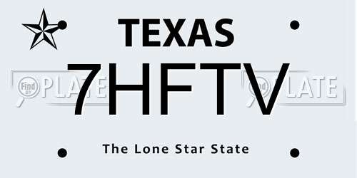 7HFTV Texas License Plate