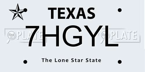 7HGYL Texas License Plate