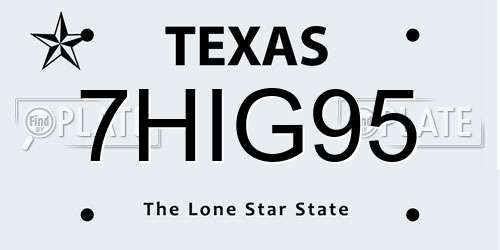 7HIG95 Texas License Plate
