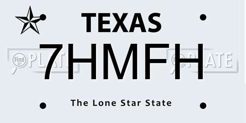 7HMFH Texas License Plate