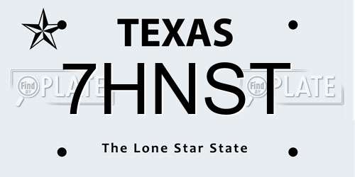 7HNST Texas License Plate