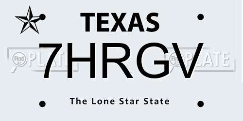 7HRGV Texas License Plate