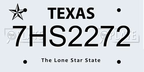 7HS2272 Texas License Plate