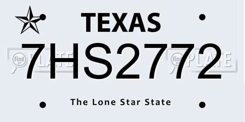 7HS2772 Texas License Plate