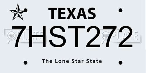 7HST272 Texas License Plate