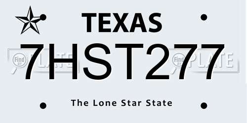7HST277 Texas License Plate