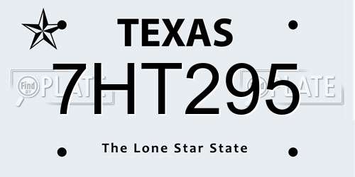 7HT295 Texas License Plate