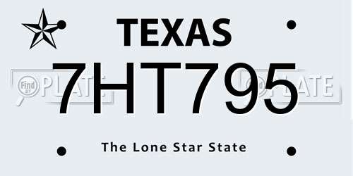 7HT795 Texas License Plate