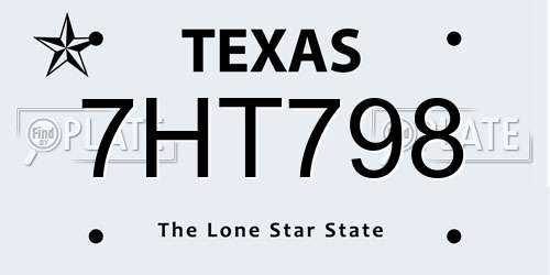 7HT798 Texas License Plate
