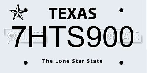 7HTS900 Texas License Plate