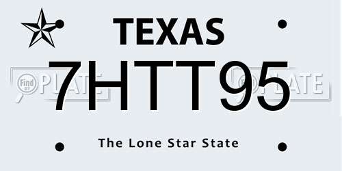 7HTT95 Texas License Plate