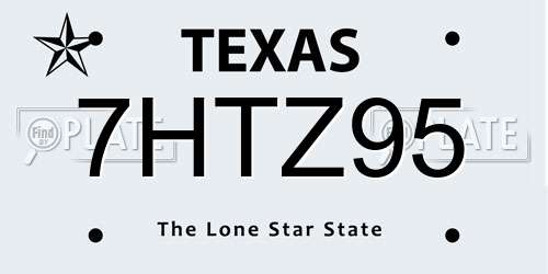 7HTZ95 Texas License Plate