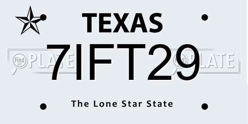 7IFT29 Texas License Plate