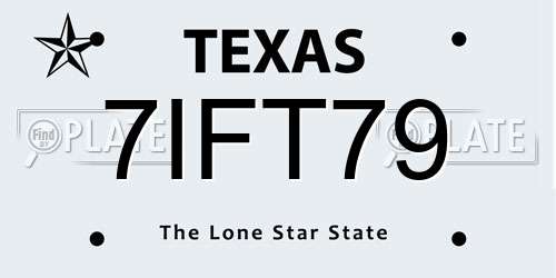 7IFT79 Texas License Plate