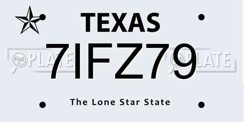 7IFZ79 Texas License Plate