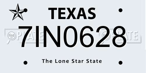 7IN0628 Texas License Plate