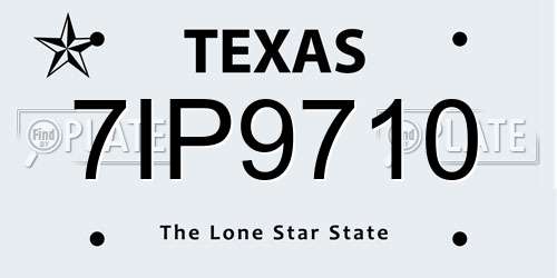 7IP9710 Texas License Plate
