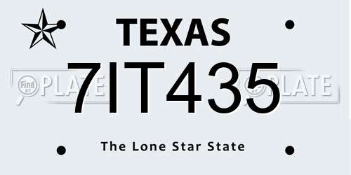 7IT435 Texas License Plate