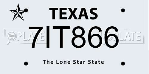 7IT866 Texas License Plate