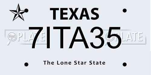 7ITA35 Texas License Plate