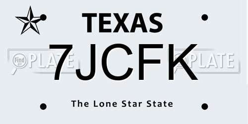 7JCFK Texas License Plate