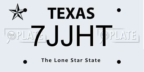 7JJHT Texas License Plate