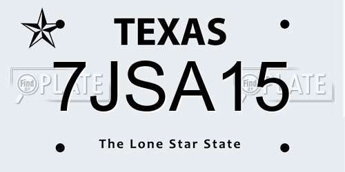 7JSA15 Texas License Plate