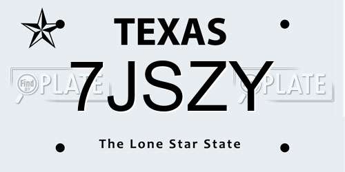 7JSZY Texas License Plate