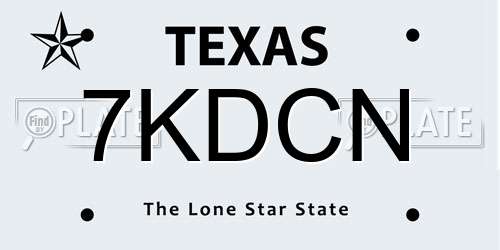 7KDCN Texas License Plate