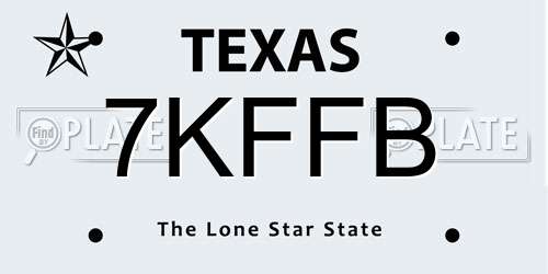 7KFFB Texas License Plate