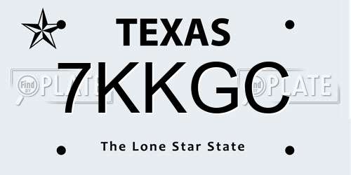 7KKGC Texas License Plate