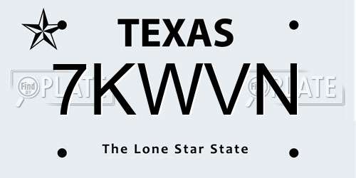 7KWVN Texas License Plate