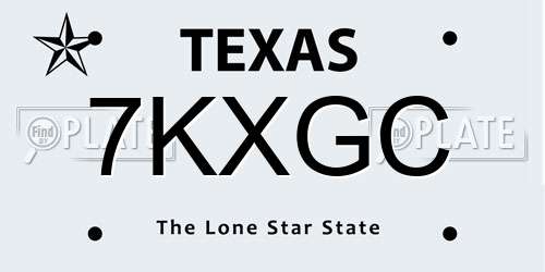 7KXGC Texas License Plate